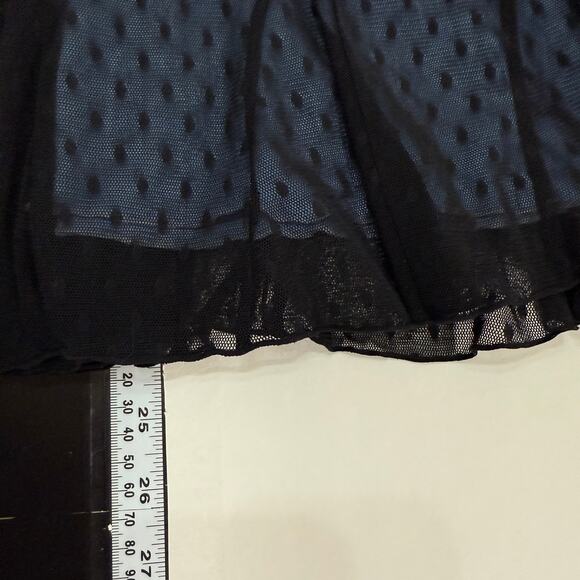 Express M Y2K Swiss Dot Mesh Ruffle Hem Pencil Skirt Fairy Whimsygoth - Picture 6 of 9